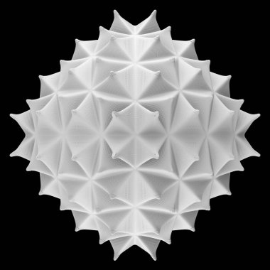 Soyut, yüksek detaylı geometrik beyaz örgülerin üç boyutlu çizimi