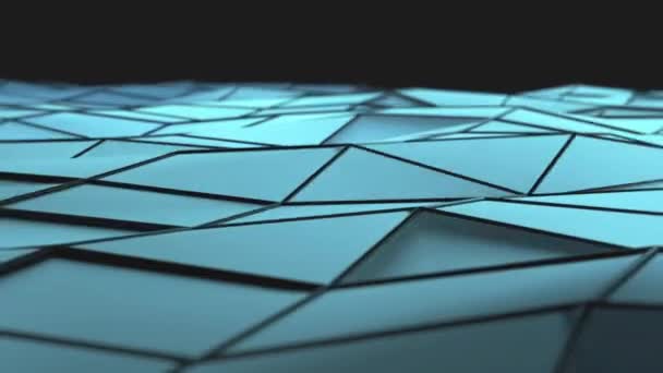 Rendering Muster Abstrakter Geometrischer Blauer Wellen Nahtloser Schleifenanimation Hintergrund Mit — Stockvideo