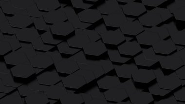 Altıgen soyut geometrik şekillerin 3 boyutlu çizimi