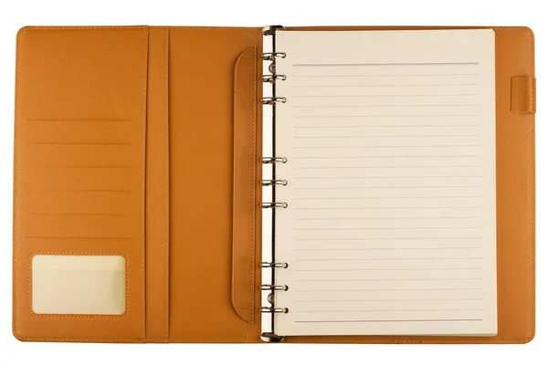 Open notebook agenda on white — 스톡 사진