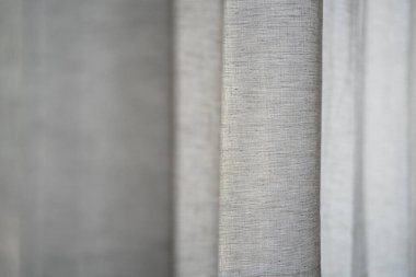 perspektif görünümü kapalı pamuk perde dokusu arka plan sığ alan derinliği ile