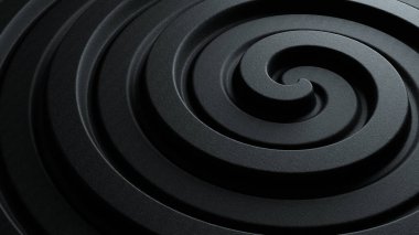 İş sunumu için koyu kabataslak taş desenli siyah soyut sarmal desenlerin 3d çizimi