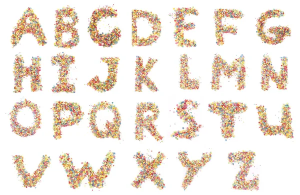 Изолированные буквы алфавита сладостей — стоковое фото