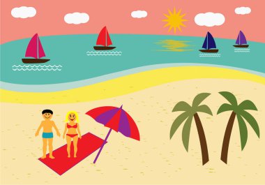 Kumsalda güneş batıyor..