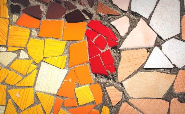 Mosaico Ornamento Decorativo Parete Piastrelle Ceramica Rotto Ornamento Decorativo Colorato — Foto Stock