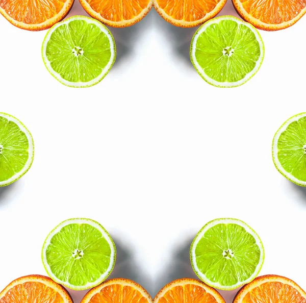 Half Lemons Oranges Isolated Vitamins Immunity Copy Space — Stock Photo, Image