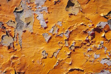 Vintage doku. Kırık sarı boya yakın çekim dokusuna