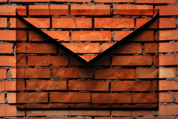 Concept Protection Letter Mail Data Information Internet Multiexposure Brick Wall — Stock Photo, Image