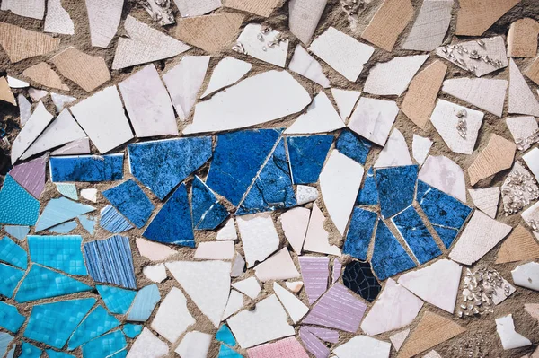 Mozaika Ścienna Ozdobny Ornament Ceramiki Łamane Płytki Ozdobny Ornament Kolorowe — Zdjęcie stockowe