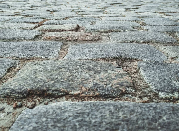 Gray granite paving stones close-up. The texture of the stone.