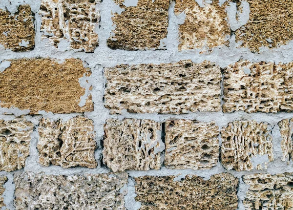 Стена Шлакоблока Оболочки Текстура Поверхности Камня — стоковое фото