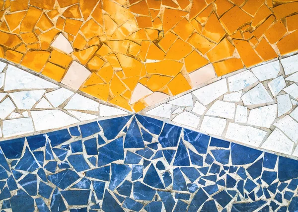 马赛克瓷砖的碎片背景 彩色矩形的 抽象的建筑风格 五彩斑斓的瓷墙 建筑设计要素 — 图库照片