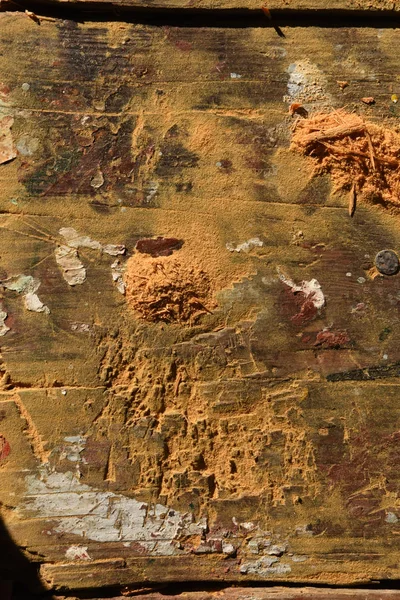 Close up de uma madeira velha com tinta , — Fotografia de Stock