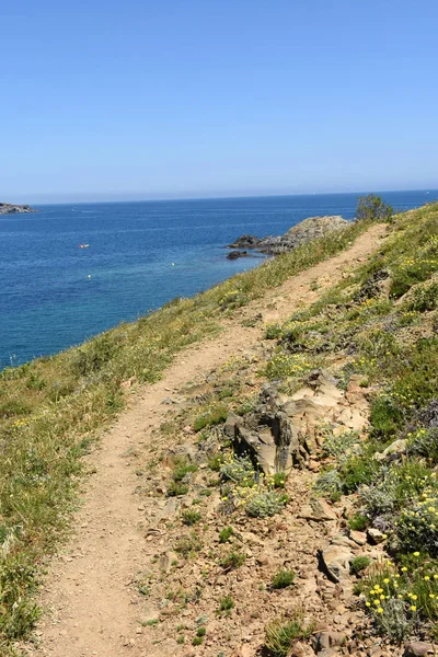 Weg die (Cami de Ronda) naar Ras Cape, Colera, Costa Brava, — Stockfoto