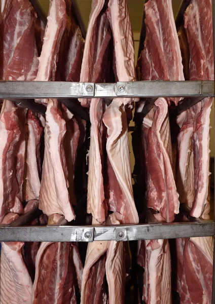 Industria de la carne de cerdo (las partes son tocino ) — Foto de Stock