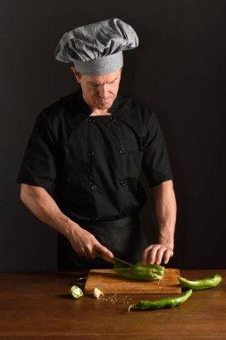 Şef kesme yeşil biber