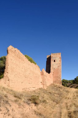 Kule duvarlar ve Jaque Daroca Zaragoza Eyaleti, Aragon, İspanya