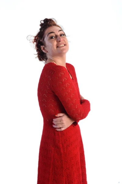 Portrait woman in red — Stock Photo, Image