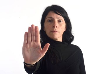 Dur işareti olan adam