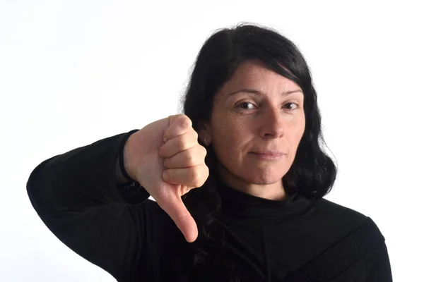 stock image woman with thumb down