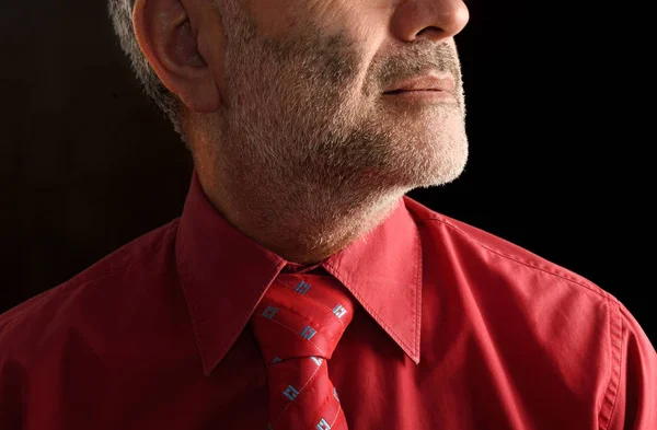 Detail of a part of the face and shirt — Stock Photo, Image