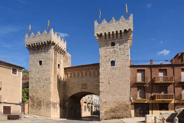 Puerta Baja'da ortaçağ şehir Daroca (düşük kapı), — Stok fotoğraf