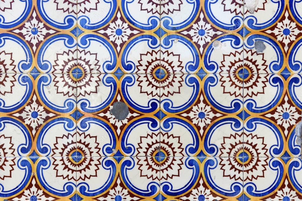 close up of a tiles in Porto, Portugal