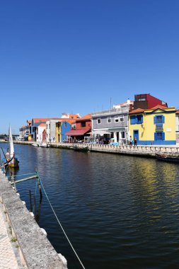su kanalı ile tekneler Aveiro, Beiras bölgesi, Portekiz