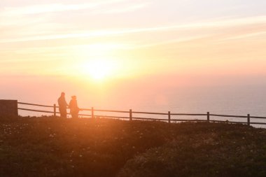 Gün batımında Roca Cape, Cascais, Lisboa Region, Portekiz