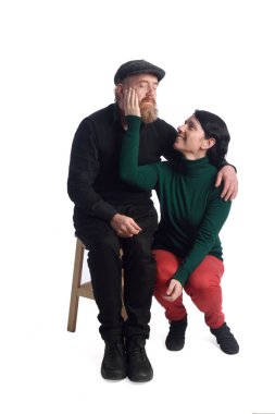 Seven çift beyaz arka plan üzerinde