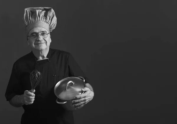 Portret szefa kuchni seniro — Zdjęcie stockowe