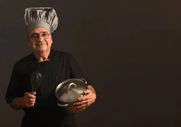 Portret szefa kuchni seniro — Zdjęcie stockowe