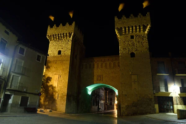 Puerta, baja, Puerta baja, 중세, 마을, 도시 , Daroca, Zaragoza, Province, Aragon, Spain — 스톡 사진