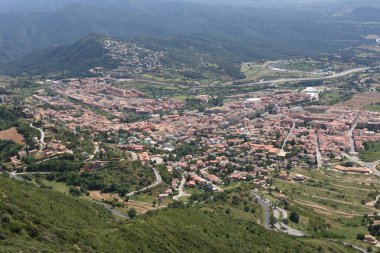 Cityscape Berga, Barcelona Eyaleti, Catalonia, İspanya