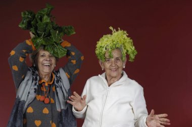 İki üst düzey kadın pazı ve hindiba ile oynama