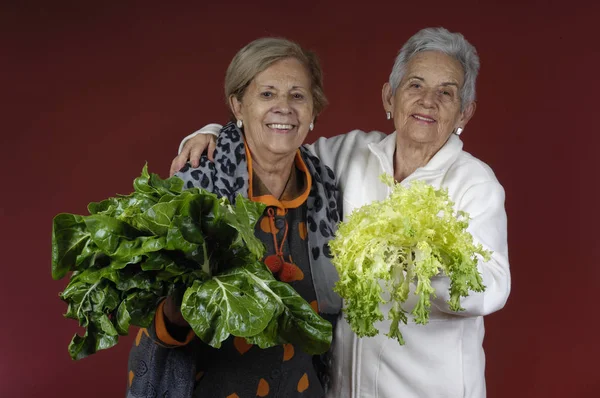 pazı ve hindiba ile iki kadın kıdemli