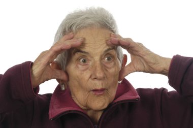 üst düzey kadın ile sürpriz bir ifadesidir