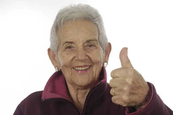 Frau geht es gut auf weiß — Stockfoto