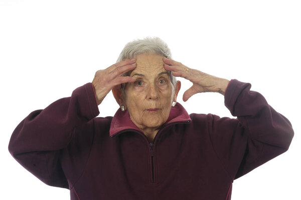 senior woman with an expression of surprise