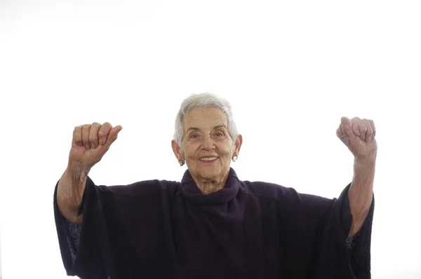 Mujer mayor contenta y feliz — Foto de Stock