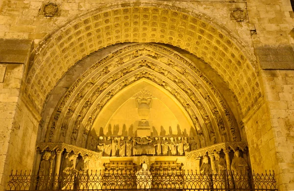 Night at the Cathedral, El Burgo de Osma, Soria province, — Stock Photo, Image