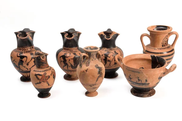 Collection of original Greek vase from archaeological excavation — Stock Photo, Image