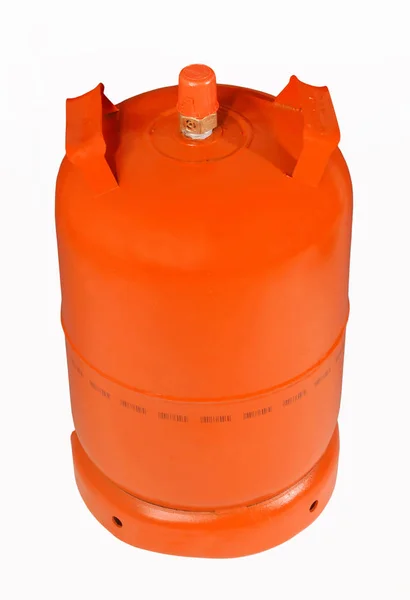 Bottele gas naranja sobre blanco —  Fotos de Stock