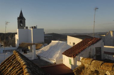 Roofs and El Divino Salvador, Vejer de la Frontera, Cadiz Province, Spain clipart