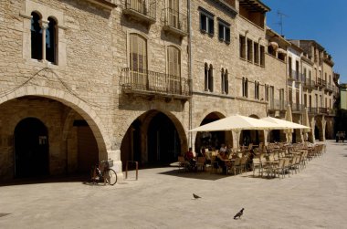 Main square of Banyoles, Girona province, Catalonia, Spain  clipart