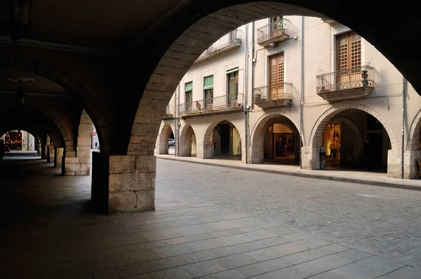 Platz von el vi girona, Katalonien, Spanien, — Stockfoto