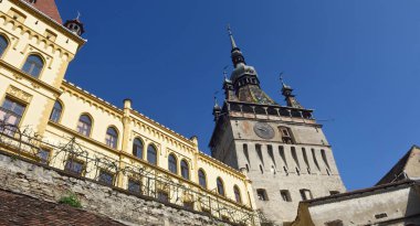 UNESCO Dünya Mirası Saat Kulesi Sighisoara Transilvanya Rom içinde