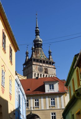 UNESCO Dünya Mirası Saat Kulesi Sighisoara Transilvanya Rom içinde