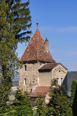 Romanya Sighisoara kasabasında tepede Ropemakers Kulesi