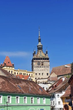 UNESCO Dünya Mirası Saat Kulesi Sighisoara Transylvania'da